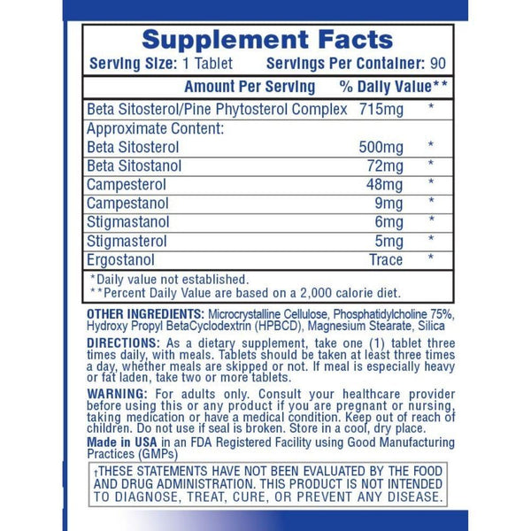 Hi-Tech Pharmaceuticals Specialty Health Products Hi-Tech Pharmaceuticals Beta Sitosterol 500mg 90 Tablets