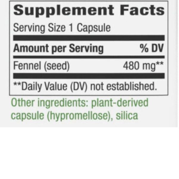 Nature's Way Vitamins, Minerals, Herbs & More Nature's Way Fennel Seed 100 Capsules