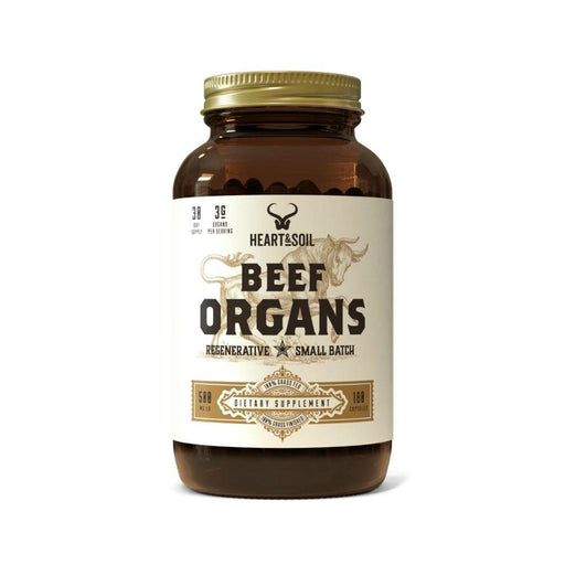 Best Price Nutrition Vitamins, Minerals, Herbs & More Heart and Soil Beef Organs 500mg 180 Capsules