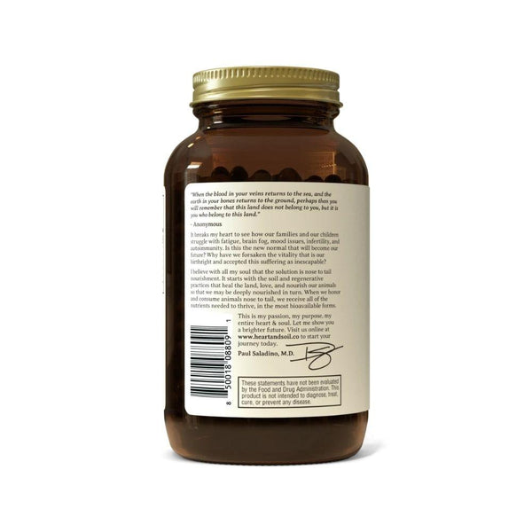 Best Price Nutrition Vitamins, Minerals, Herbs & More Heart and Soil Beef Organs 500mg 180 Capsules