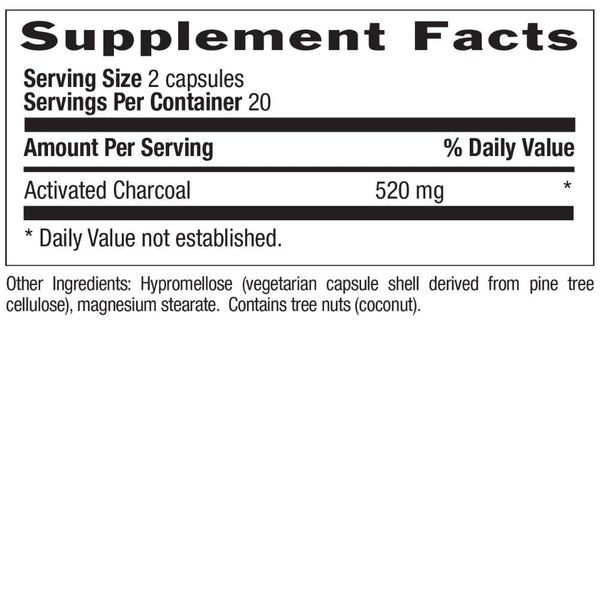 Country Life Specialty Health Products Country Life Activated Charcoal 260mg 40 Capsules