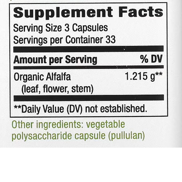 Nature's Way Herbs Nature's Way Alfalfa Leaves 405mg 100 Capsules