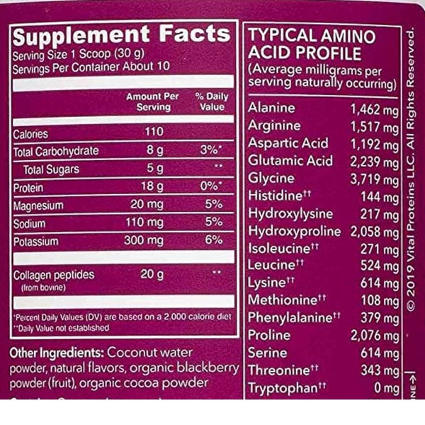Vital Proteins Specialty Health Products Vital Proteins Collagen Peptides Dark Chocolate Blackberry