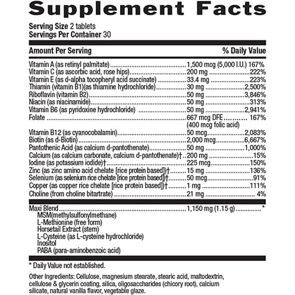 Country Life Vitamins, Minerals, Herbs & More Country Life Maxi-Hair Maximized 60 Tablets