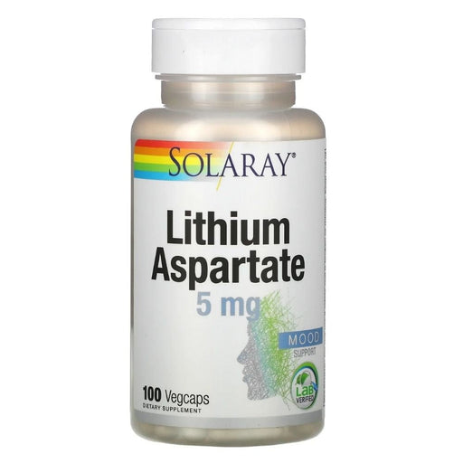 Solaray Vitamins, Minerals, Herbs & More Solaray Lithium Aspartate 5mg 100 Caps
