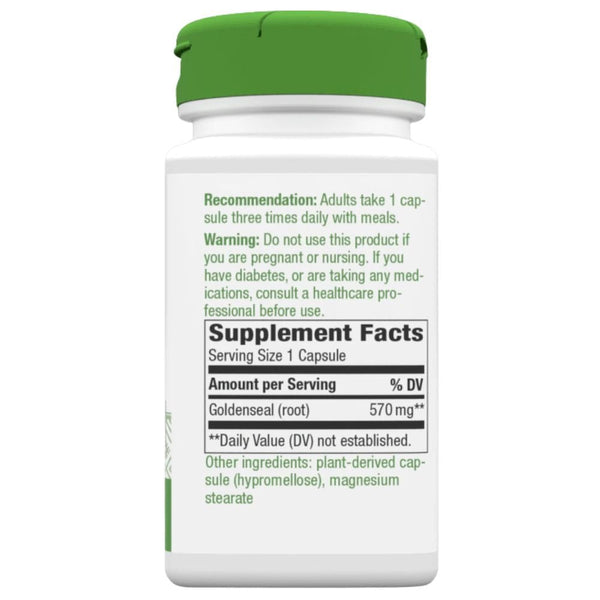 Nature's Way Vitamins, Minerals, Herbs & More Nature's Way Goldenseal Root 570mg 50 Capsules