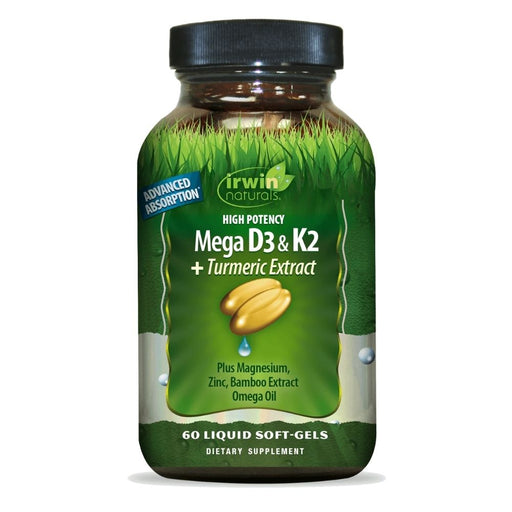 Irwin Naturals Vitamins & Minerals Irwin Naturals Mega D3 and K2 + Turmeric 60ct