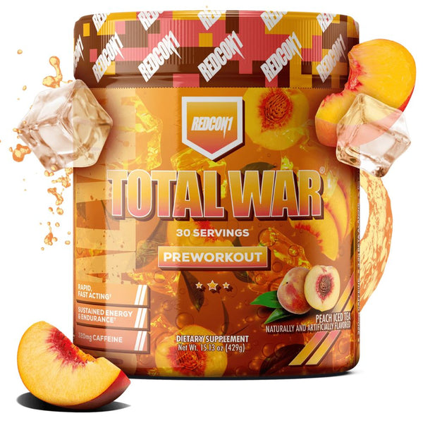 Redcon 1 Sports Nutrition & More Peach Iced Tea Redcon1 Total War Pre Workout 30 Servings