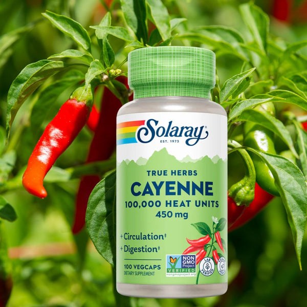 Solaray Vitamins, Minerals, Herbs & More Solaray Cayenne 450mg (100,000 Heat Unit) 100 Capsules