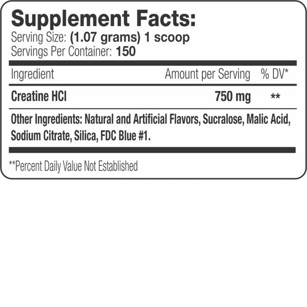 Serious Nutrition Solutions Creatine Serious Nutrition Solutions Creatine HCL 150 Servings