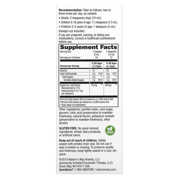 Enzymatic Therapy Specialty Health Products Nature's Way Bronchial Soothe 120mL
