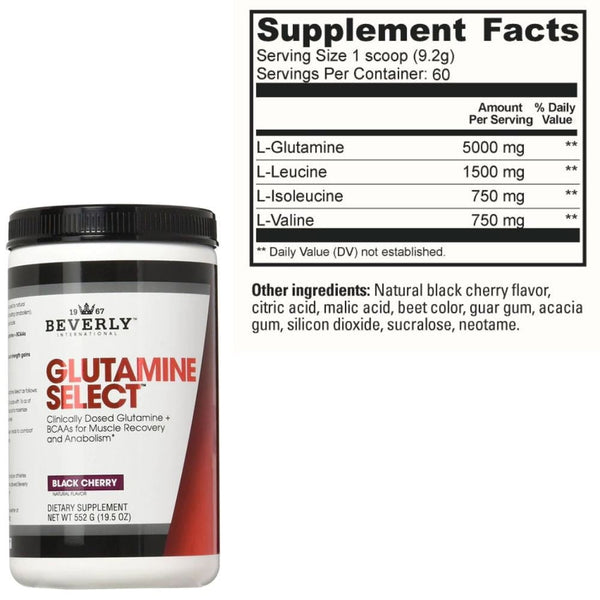 Beverly International Sports Nutrition & More Beverly International Glutamine Select plus BCAAs 552 Grams