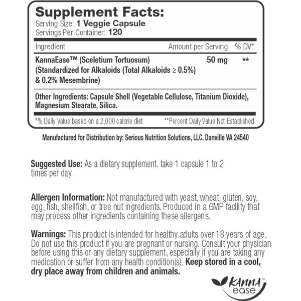 Serious Nutrition Solutions Specialty Health Products Serious Nutrition Solutions KannaEase 120 Capsules