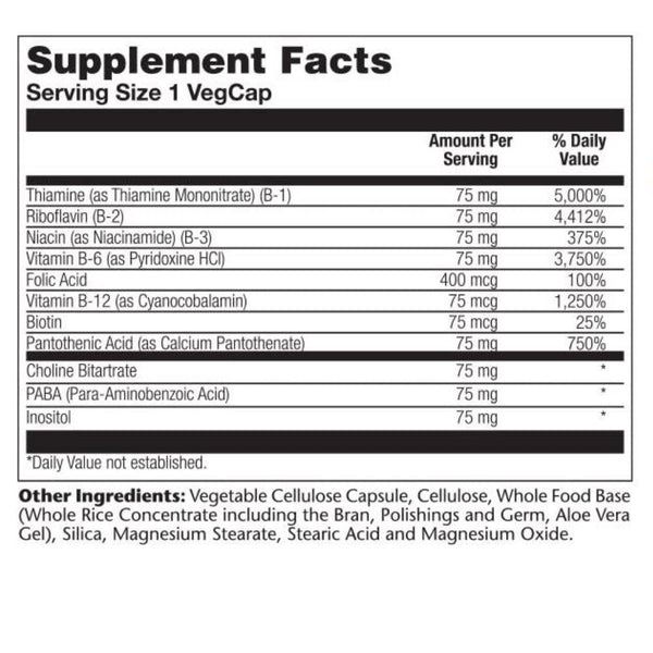 Solaray Vitamins, Minerals, Herbs & More Solaray B-Complex 75 2 Stage, Timed Release 100 Caps