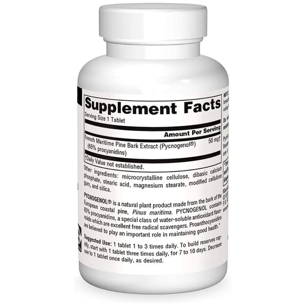 Source Naturals Vitamins, Minerals, Herbs & More Source Naturals Pure Pycnogenol 50mg 60 Tablets