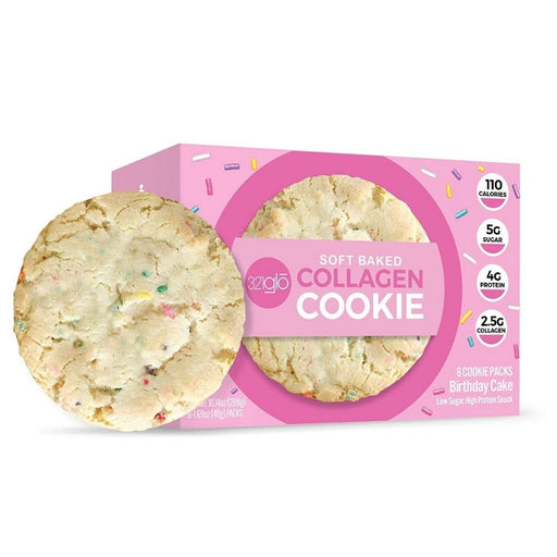 312 GLO Foods Juices Birthday Cake 321 GLO Soft Baked Collagen Cookies 6/Box