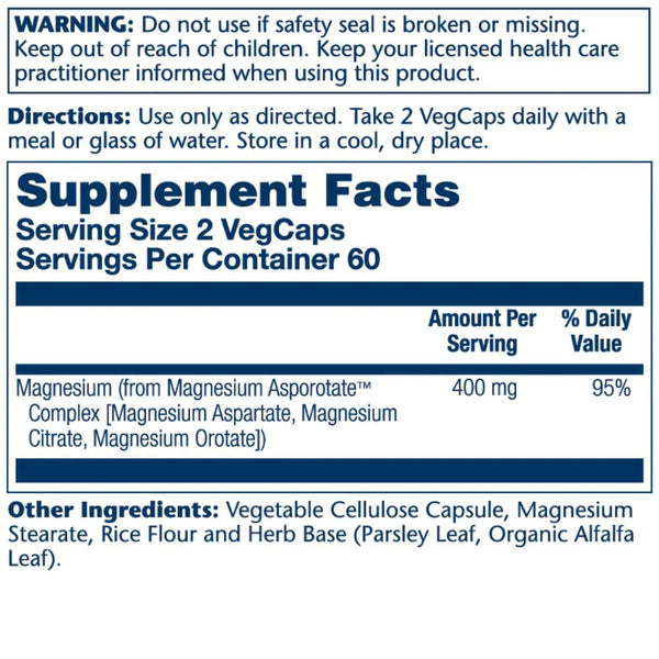 Solaray Vitamins, Minerals, Herbs & More Solaray Magnesium Asporotate 400mg 120 Capsules