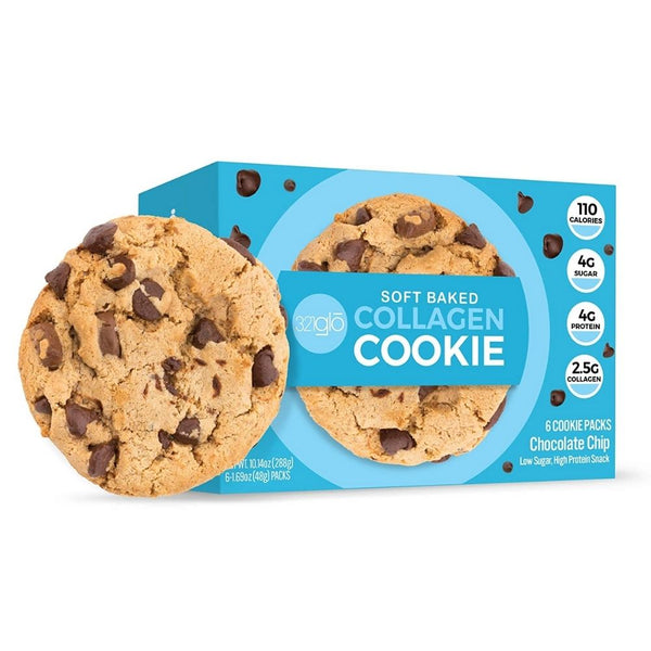 312 GLO Foods Juices Chocolate Chip 321 GLO Soft Baked Collagen Cookies 6/Box