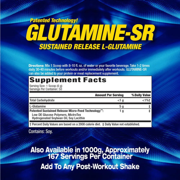 MHP Sports Nutrition & More MHP Glutamine-SR Sustained Release 300 Grams