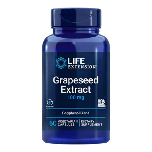 Life Extension Vitamins, Minerals, Herbs & More Life Extension Grapeseed Extract with Resveratrol and Pterostilbene 100 mg, 60 Vegecaps