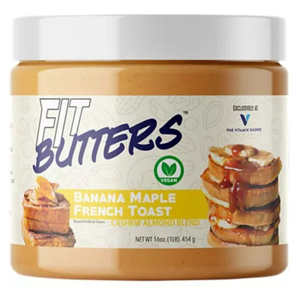 Fit Butters Foods Juices Banana Maple French Toast (Vegan) Cashew/Almond Fit Butters High Protein Nut Butter Spreads 16oz
