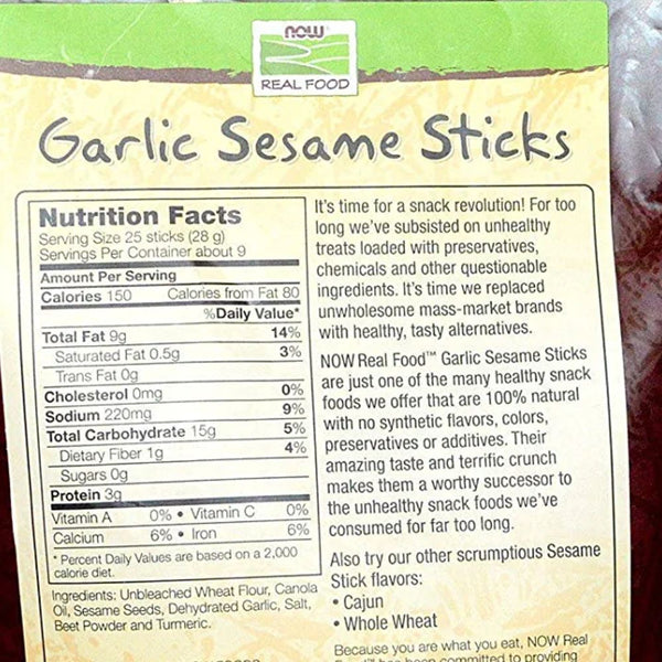 Now Foods Vitamins, Minerals, Herbs & More Now Foods Sesame Sticks 9 oz