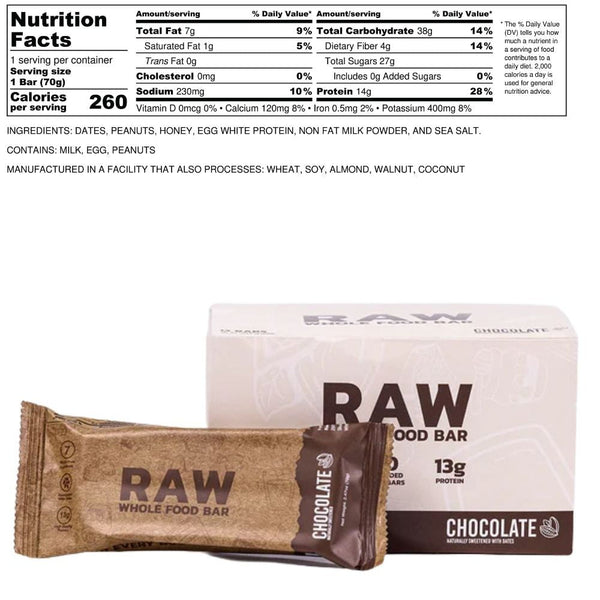 Raw Foods Juices RAW Nutrition Whole Food Bar 12 Box