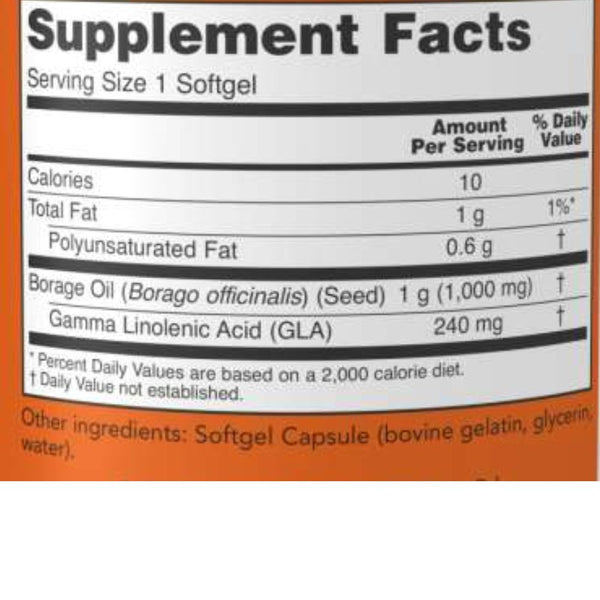 Now Foods Vitamins, Minerals, Herbs & More Now Foods Borage Oil 1000 Mg 120 Softgels