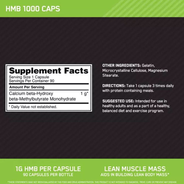 Optimum Nutrition Sports Nutrition & More Optimum Nutrition HMB 1000mg 90 caps