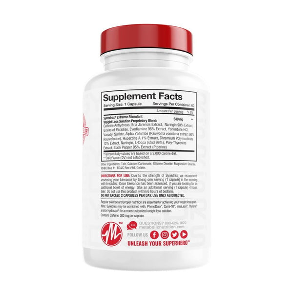 Metabolic Nutrition Sports Nutrition & More Metabolic Nutrition Synedrex Fat Burner 60 Caps
