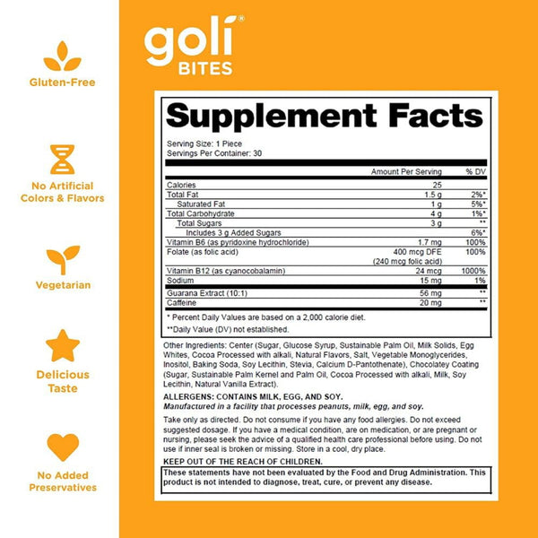 Goli Nutrition Foods & - Juices GOLI Bites Energy 30 Pieces
