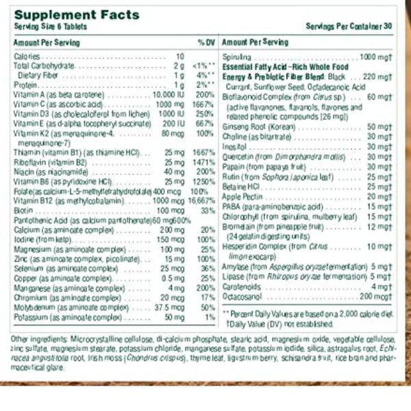 Nature's Plus Multi Vitamins Nature's Plus Source of Life Mini Iron Free 180 Tablets