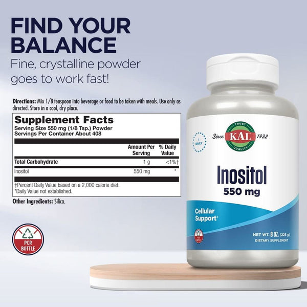 Kal Vitamins, Minerals, Herbs & More Kal Inositol Powder 550mg 8 oz