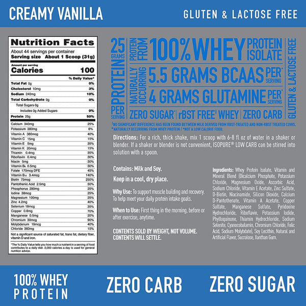 Nature's Best Protein Powders Nature's Best Isopure Zero Carb 3 Lbs