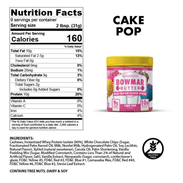 Bowmar Nutrition Foods Juices Bowmar Butter High Protein Nut Butter Spread 10oz