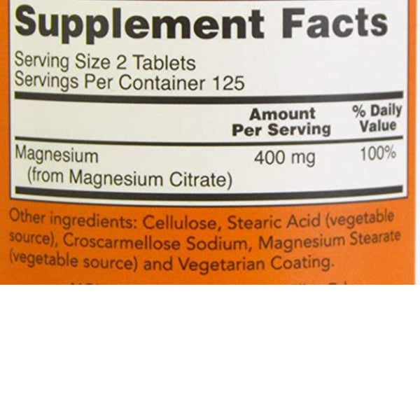 Now Foods Sports Nutrition & More Now Foods Magnesium Citrate 200Mg 250 Tablets