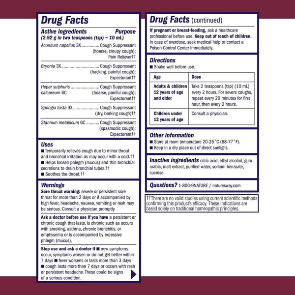 Boericke & Tafel Personal Care& - Hygeine Boericke & Tafel Cough & Bronchial Syrup 4oz