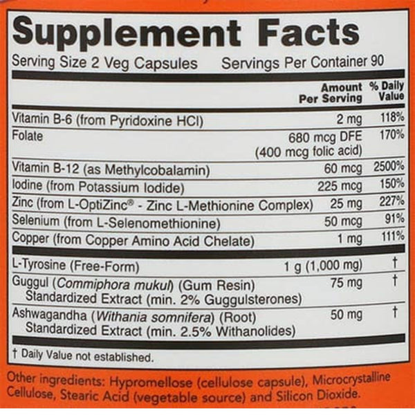 Now Foods Vitamins, Minerals, Herbs & More Now Foods Thyroid Energy 180 Vegetable Capsules