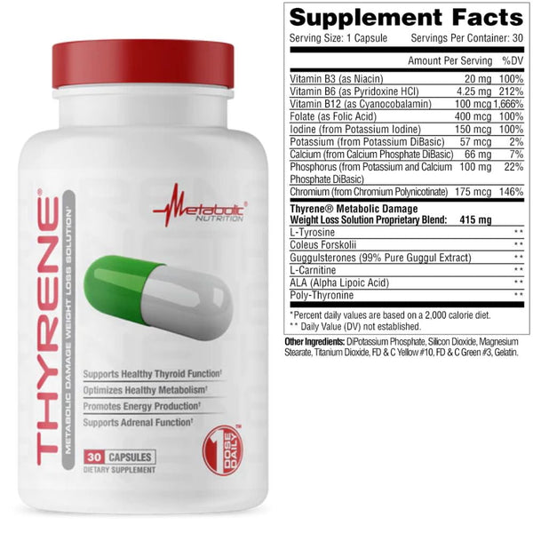 Metabolic Nutrition Sports Nutrition & More Metabolic Nutrition Thyrene 30 Capsules