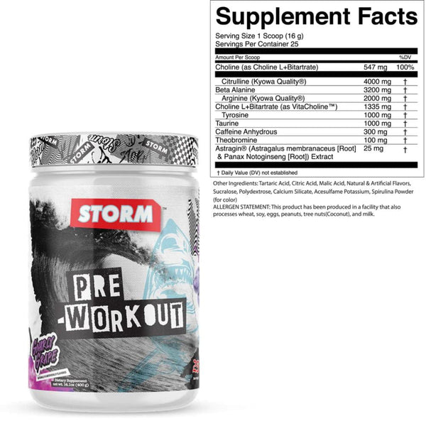 Storm Lifestyles Pre-Workouts Gnarly Grape Storm PRE Preworkout 25 Servings