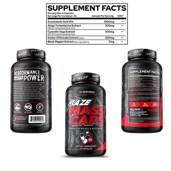 REPP SPORTS Sports Performance Recovery Raze Mass 120 Capsules