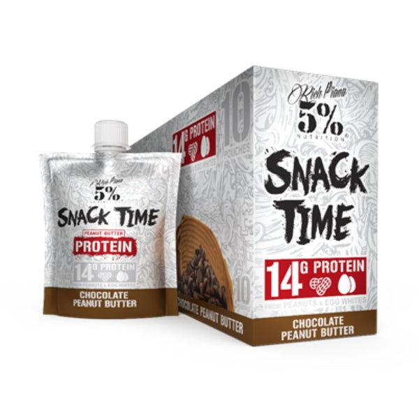 5% Nutrition Foods Juices Chocolate Peanut Butter 5% Snack Time Protein Peanut Butter 10 Pack