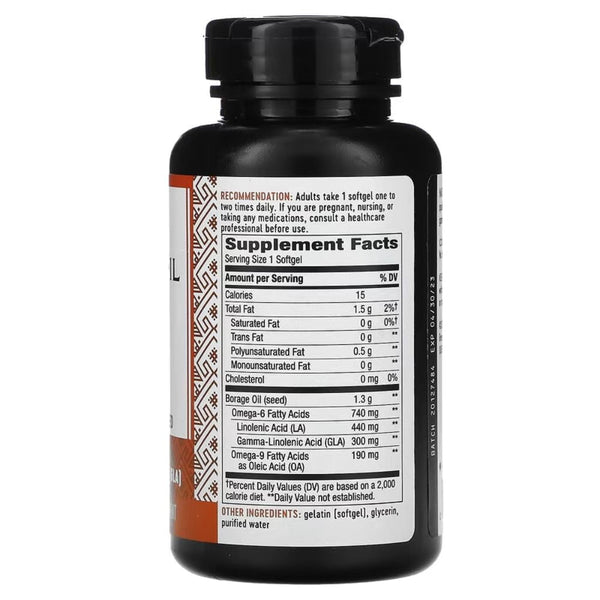 Nature's Way Vitamins, Minerals, Herbs & More Nature's Way Efa Gold Borage Oil 1300mg with 312mg GLA 60 Gels