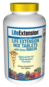 Life Extension Vitamins, Minerals, Herbs & More Life Extension Mix with Extra Niacin 315 Tabs (581073961004)