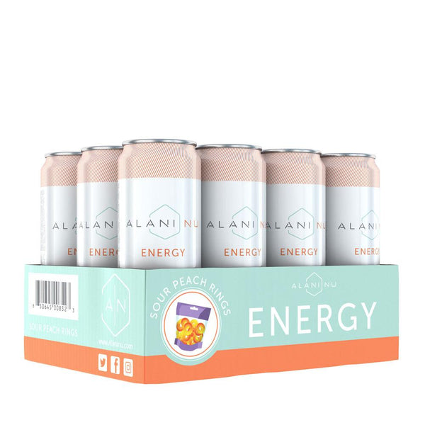 Alani Nu Drinks Sour Peach Rings Alani Nu Energy RTD 12/Case