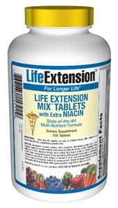 Life Extension Vitamins, Minerals, Herbs & More Life Extension Mix TABS with Extra Niacin 100 Tabs (581078417452)