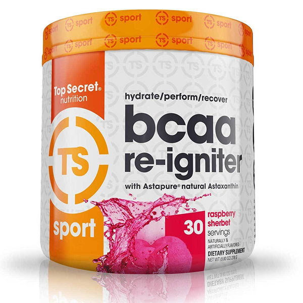 Top Secret Nutrition Amino Acids Raspberry Sherbet Top Secret Nutrition BCAA Re-Igniter 30 Servings
