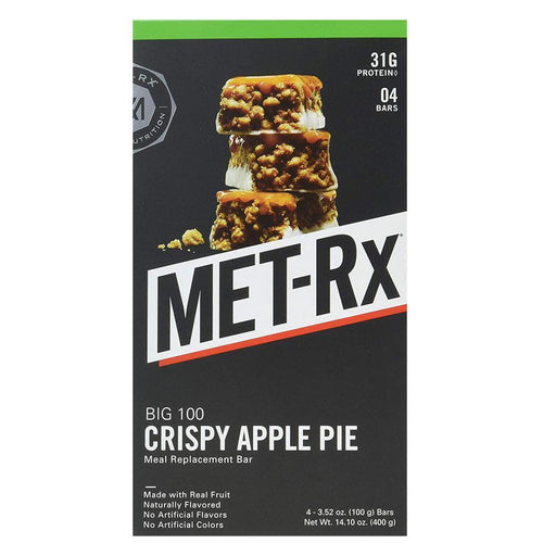 Met-Rx Foods & - Juices Default MET-Rx Big 100 Meal Replacement Bar Crispy Apple Pie 4/BOX (1789337337900)