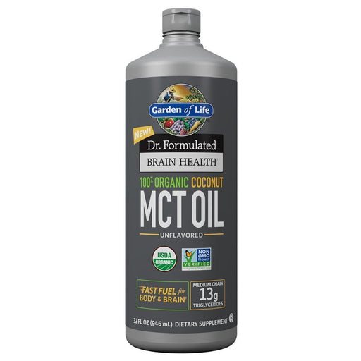 Garden of Life Vitamins, Minerals, Herbs & More Dr. Formulated Brain Health Organic Coconut MCT Oil 32 Fl Oz (908109053996)