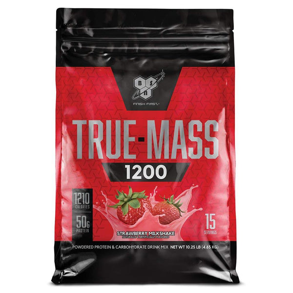 BSN Sports Nutrition & More Strawberry Milkshake BSN True-Mass 1200 10.25 Lbs (582033145900)
